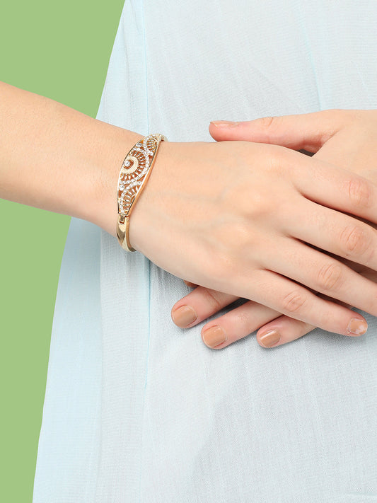 Gold Plated Designer Stone Party Bracelet For Women