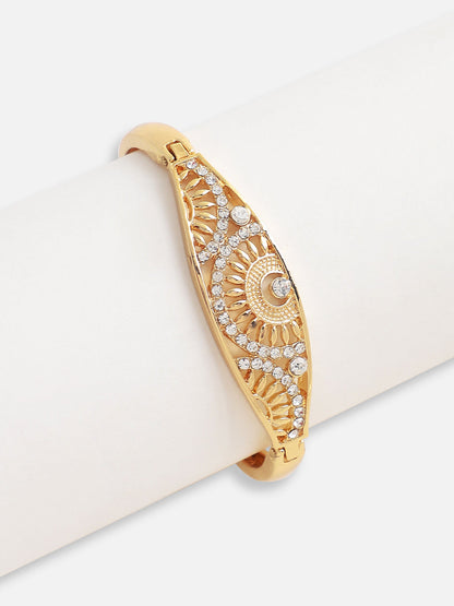 Gold Plated Designer Stone Party Bracelet For Women
