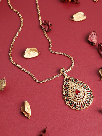Gold Plated Designer Stone Party Necklace For Women