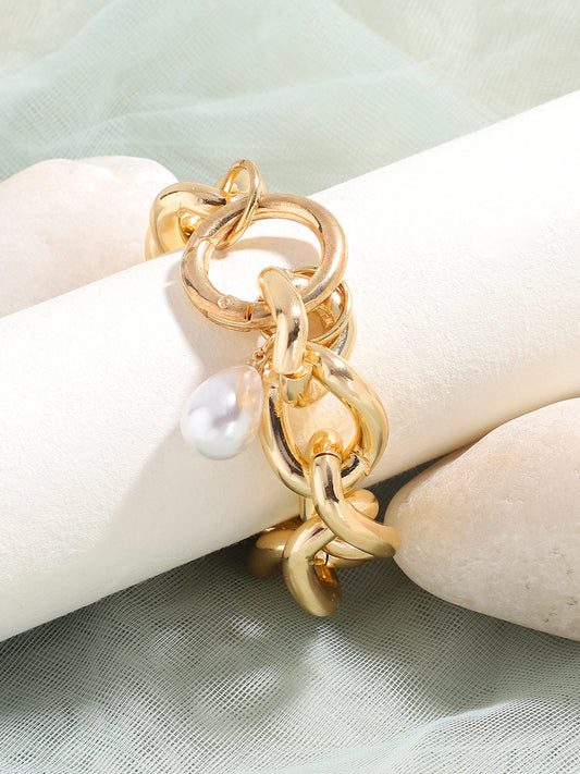 Gold Plated Designer Stone Casual Bracelet For Women
