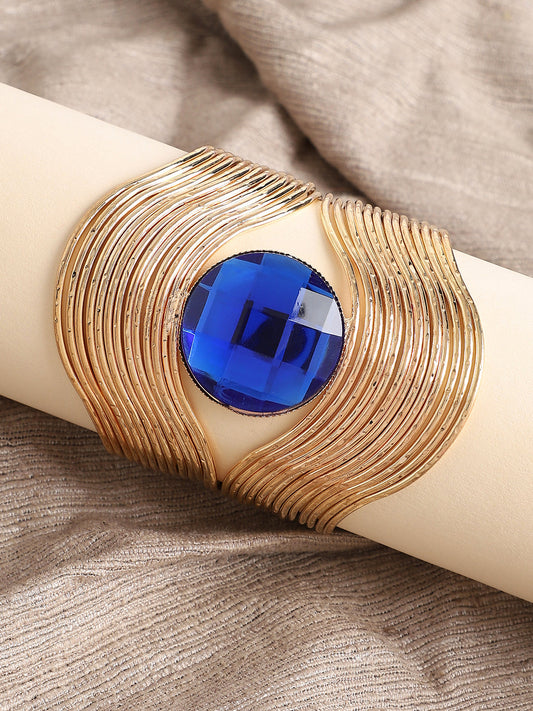 Gold Plated Designer Stone Party Bracelet For Women