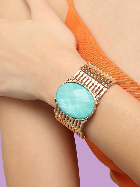 Gold Plated Designer Stone Party Bracelet For Women