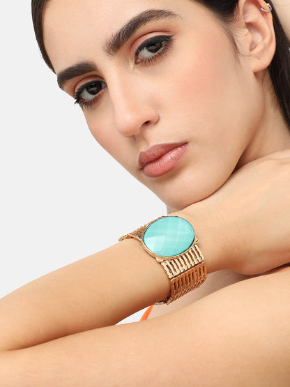 Gold Plated Designer Stone Party Bracelet For Women