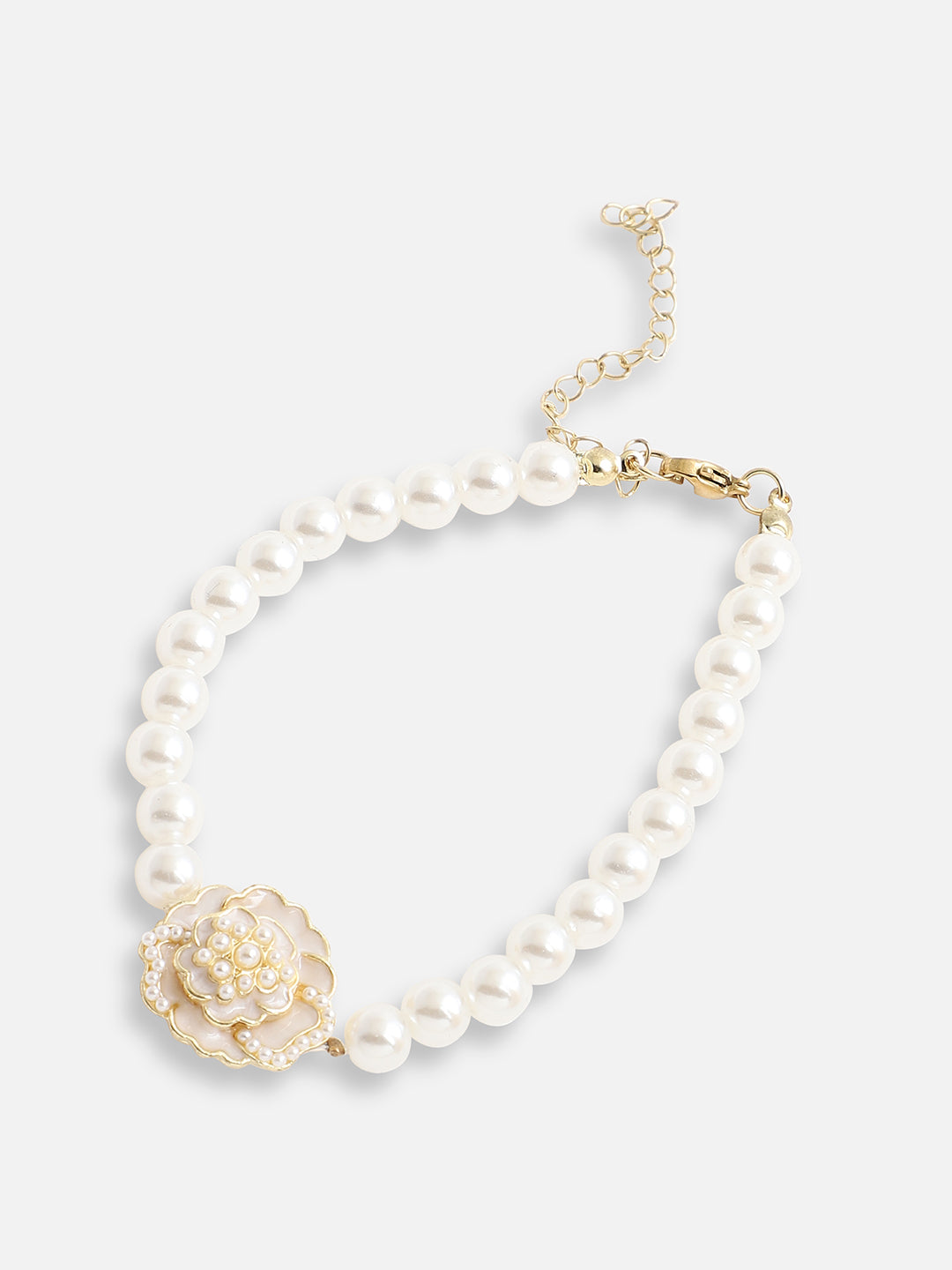 Gold Plated Pearls Casual Bracelet For Women