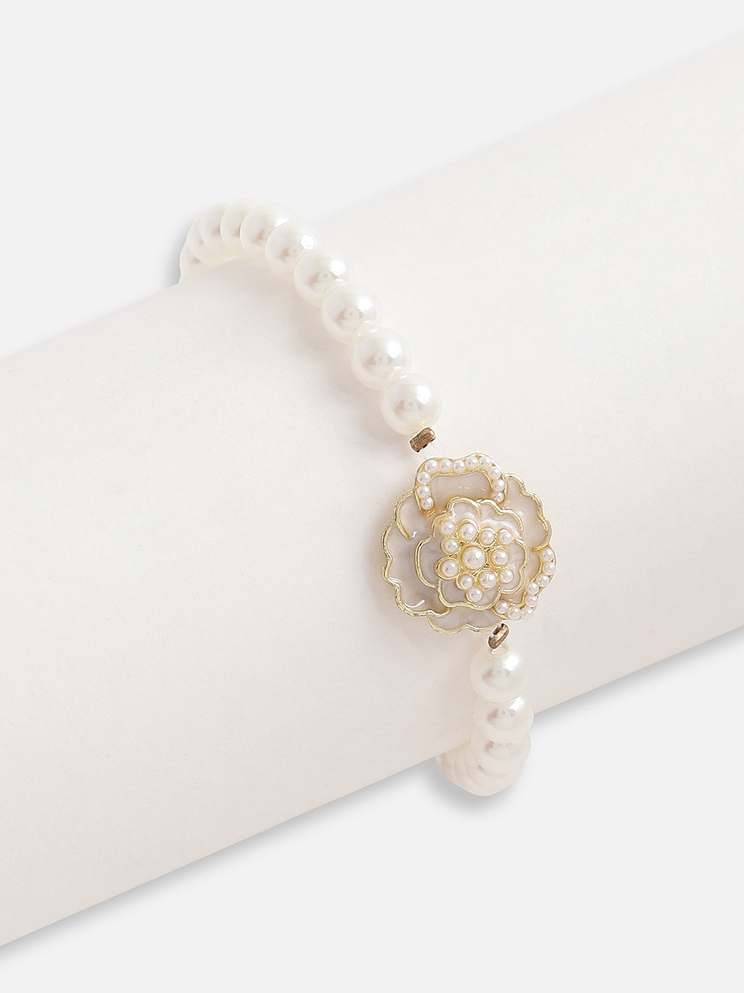 Gold Plated Pearls Casual Bracelet For Women