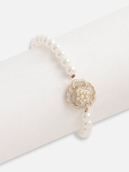 Gold Plated Pearls Casual Bracelet For Women