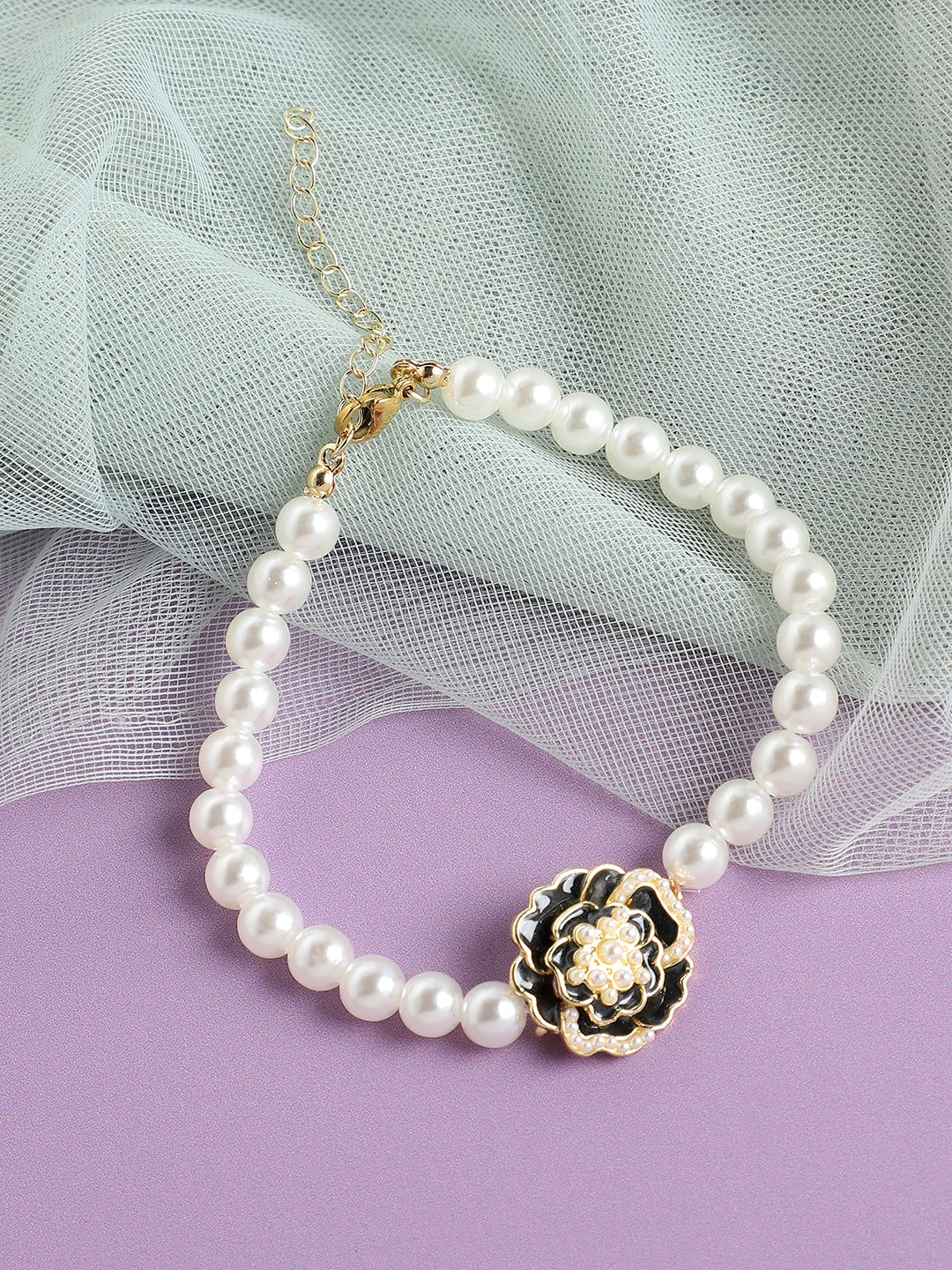 Gold Plated Pearls Casual Bracelet For Women