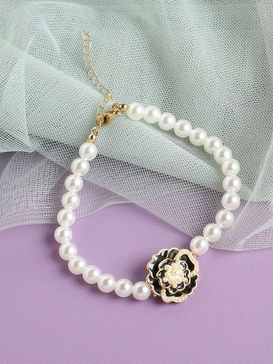 Gold Plated Pearls Casual Bracelet For Women