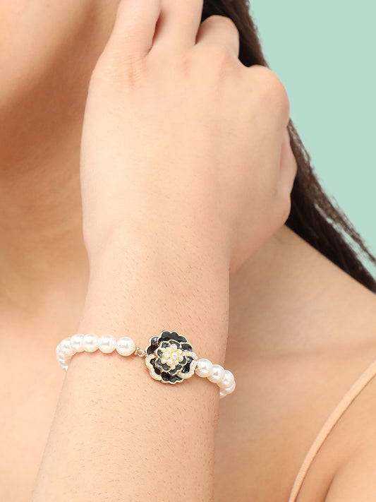 Gold Plated Pearls Casual Bracelet For Women