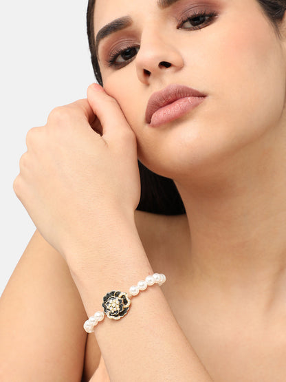 Gold Plated Pearls Casual Bracelet For Women