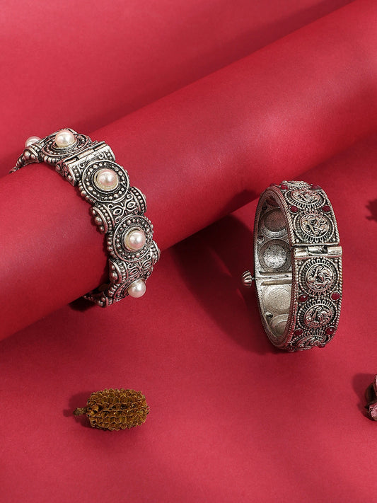 Pack Of Silver Oxidised Bracelets