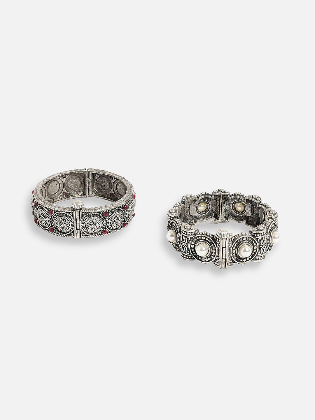 Pack Of Silver Oxidised Bracelets