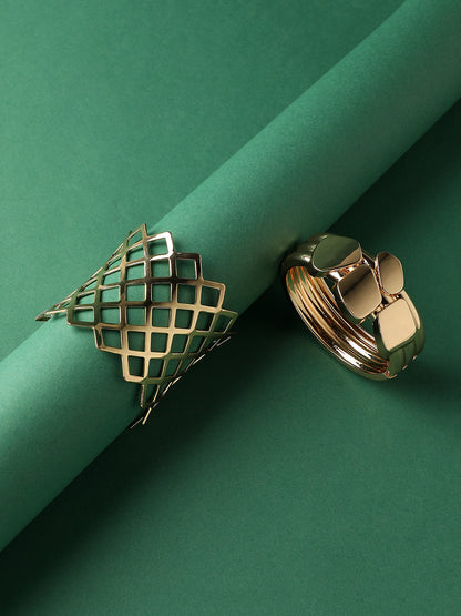 Pack Of Gold-Plated Contempory Bracelets