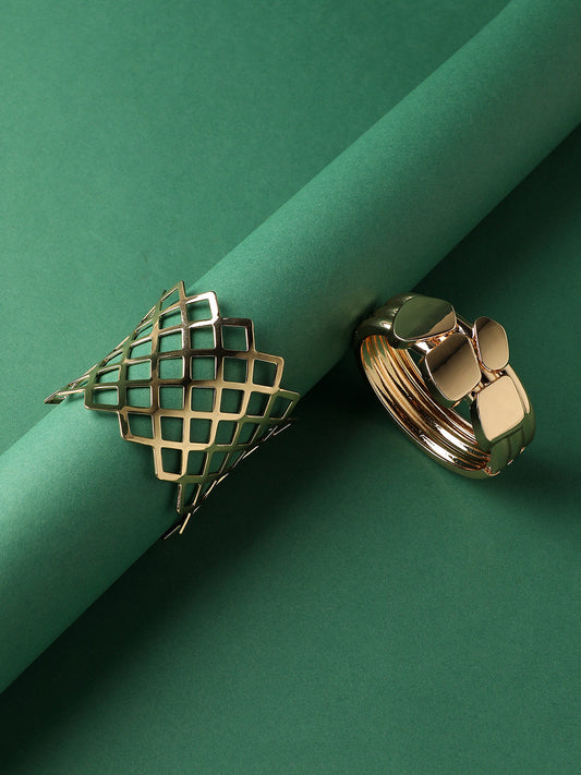 Pack Of Gold-Plated Contempory Bracelets