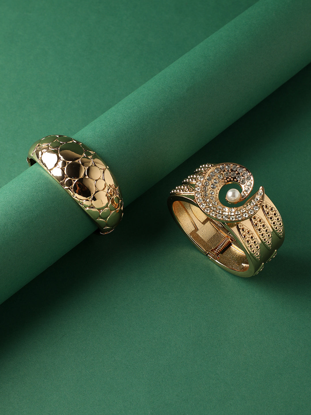 Pack Of Gold-Plated Contempory Bracelets
