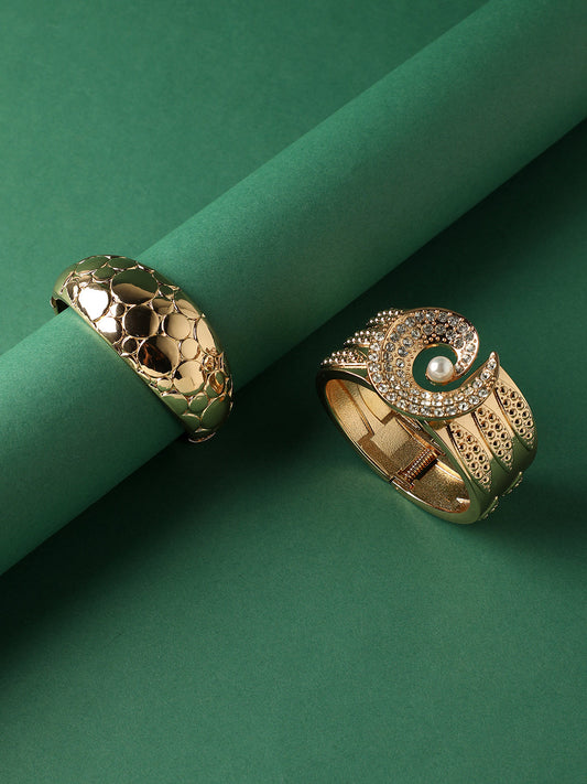 Pack Of Gold-Plated Contempory Bracelets
