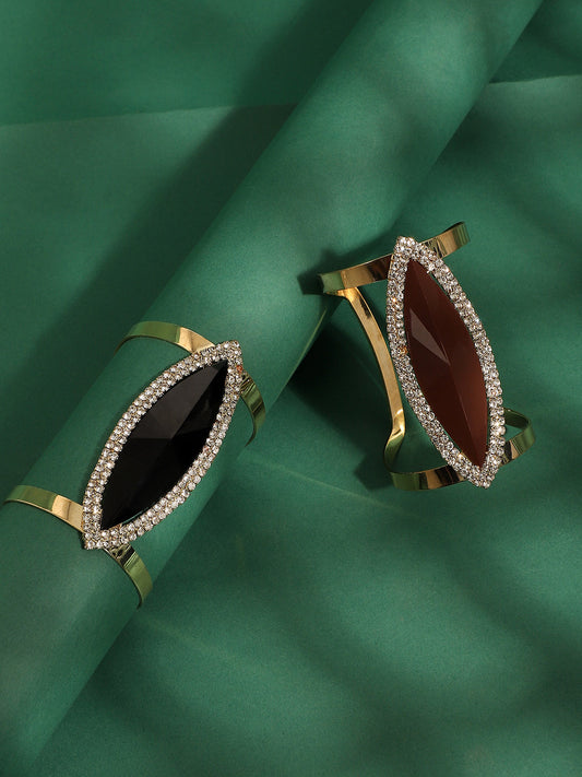 Pack Of Gold-Plated Stone Bracelets