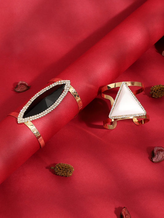 Pack Of Gold-Plated Stone Bracelets