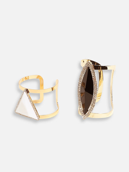 Pack Of Gold-Plated Stone Bracelets