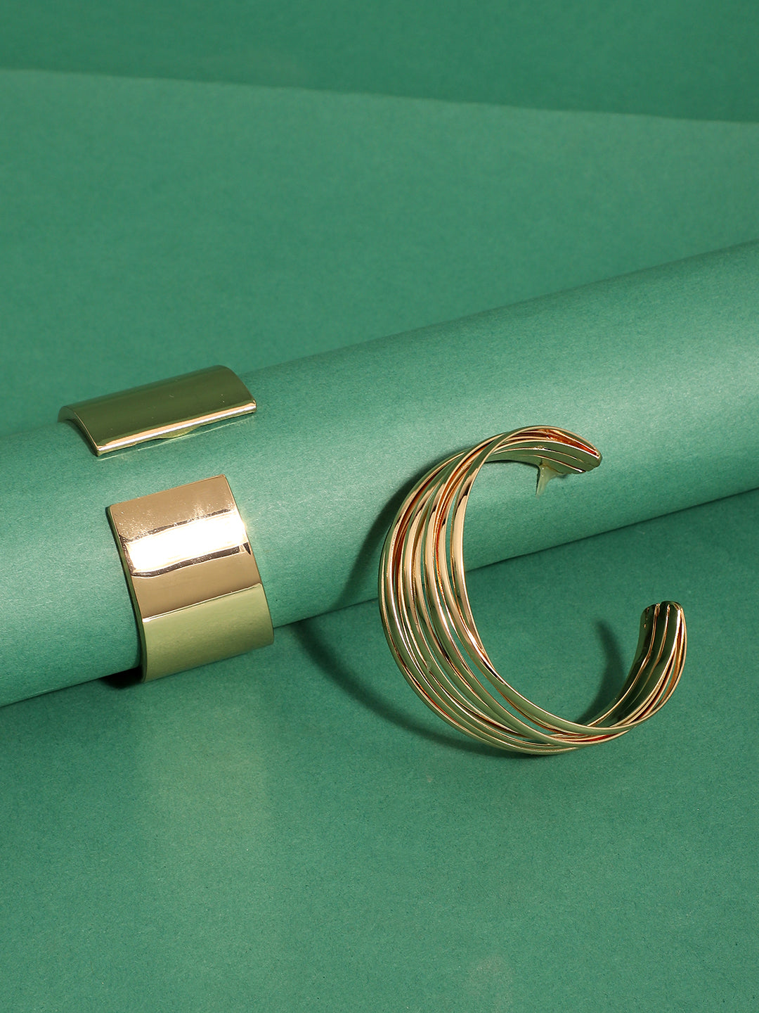 Pack Of Gold-Plated Contempory Bracelets