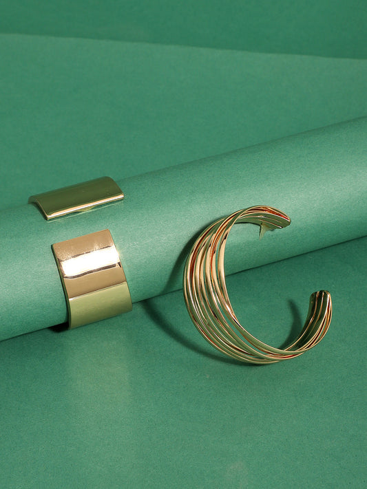 Pack Of Gold-Plated Contempory Bracelets
