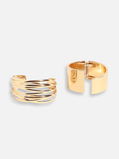 Pack Of Gold-Plated Contempory Bracelets 