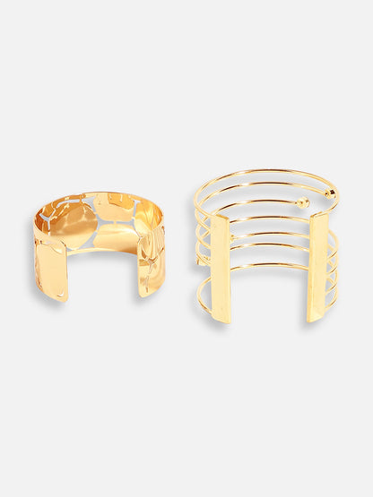 Pack Of Gold-Plated Contempory Bracelets