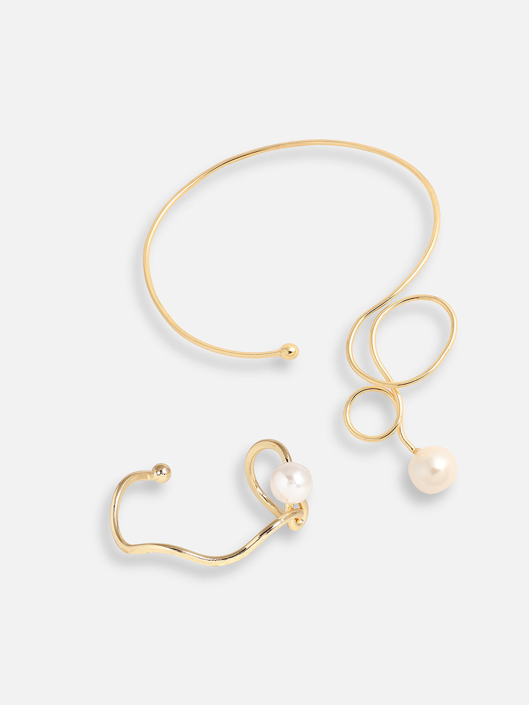 Pack Of Gold-Plated Necklace & Cuff Bracelet 