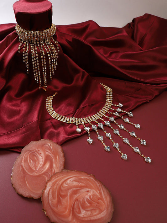 Pack Of Gold-Plated Necklace & Statement Bracelet