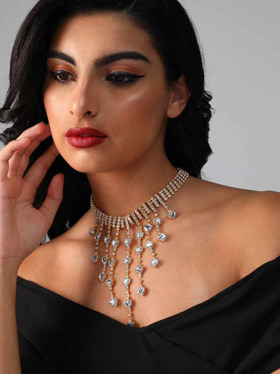 Pack Of Gold-Plated Necklace & Statement Bracelet