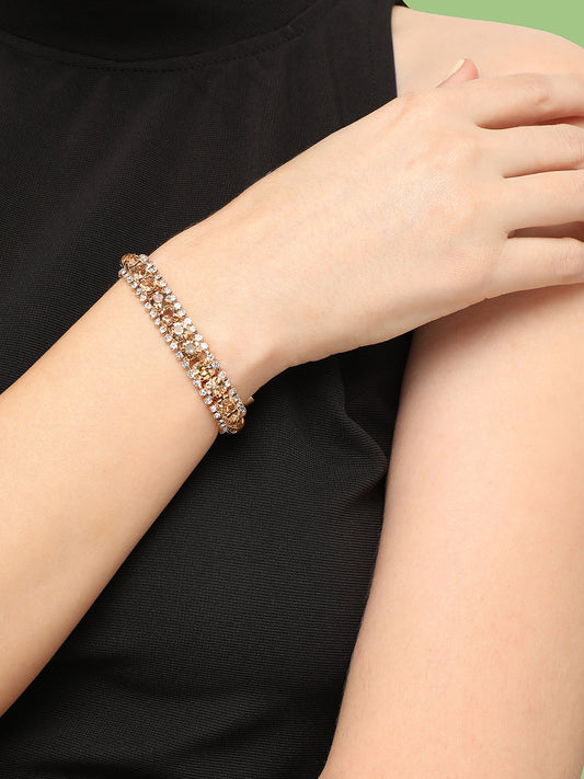 GOLD PLATED PARTY DESIGNER STONE STONE BRACELET FOR WOMEN
