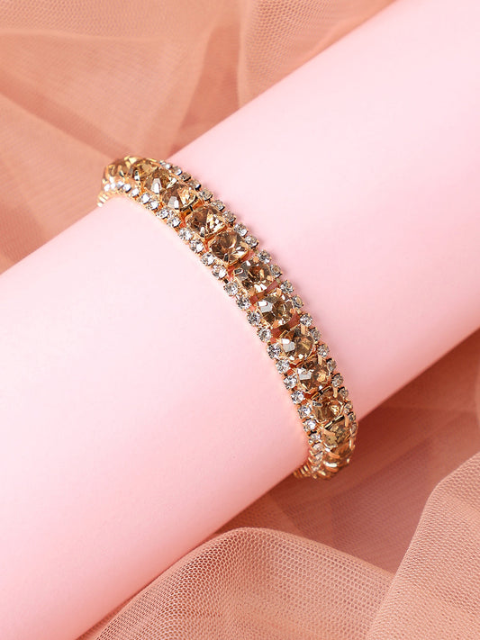 GOLD PLATED PARTY DESIGNER STONE STONE BRACELET FOR WOMEN