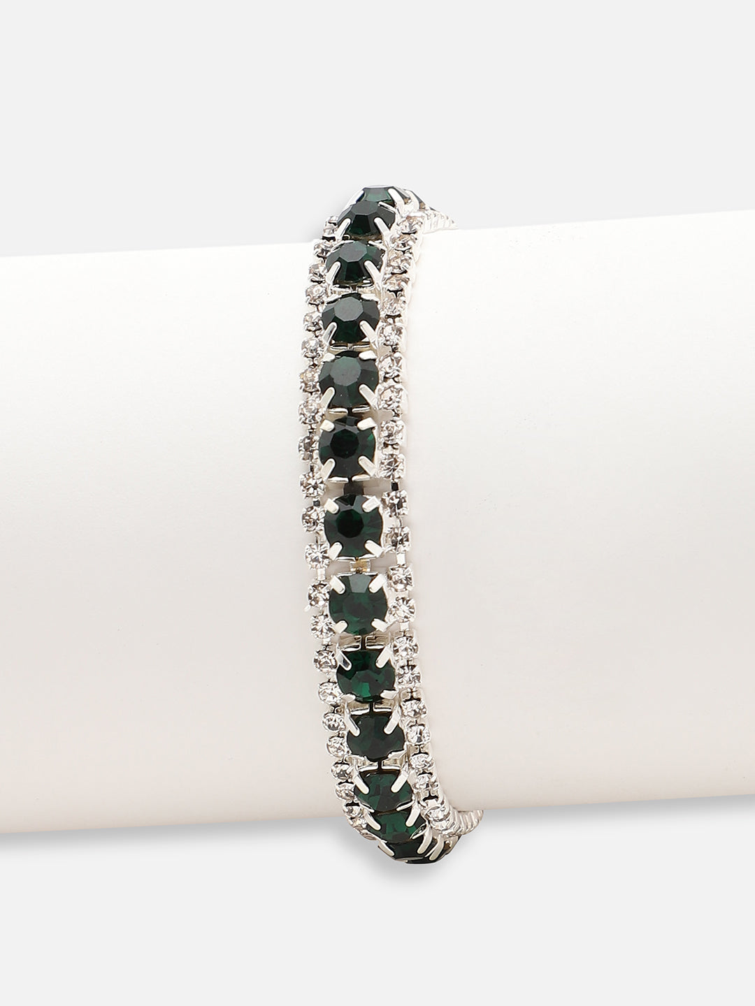 SILVER PLATED PARTY DESIGNER STONE STONE BRACELET FOR WOMEN