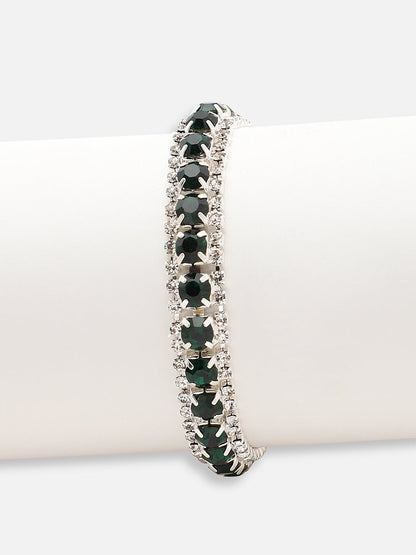 SILVER PLATED PARTY DESIGNER STONE STONE BRACELET FOR WOMEN