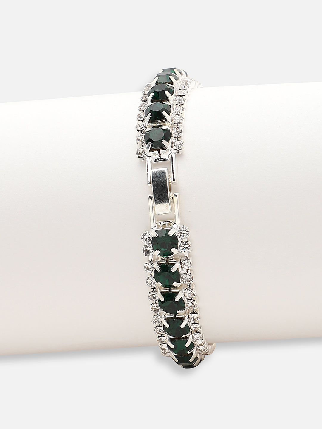 SILVER PLATED PARTY DESIGNER STONE STONE BRACELET FOR WOMEN