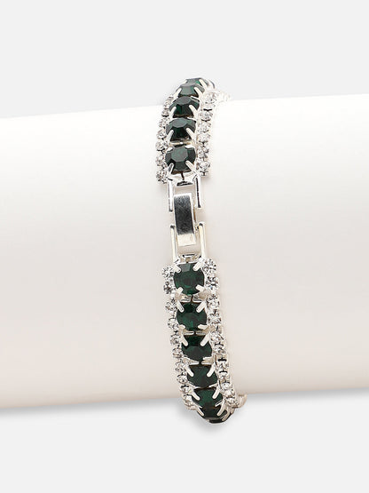 SILVER PLATED PARTY DESIGNER STONE STONE BRACELET FOR WOMEN