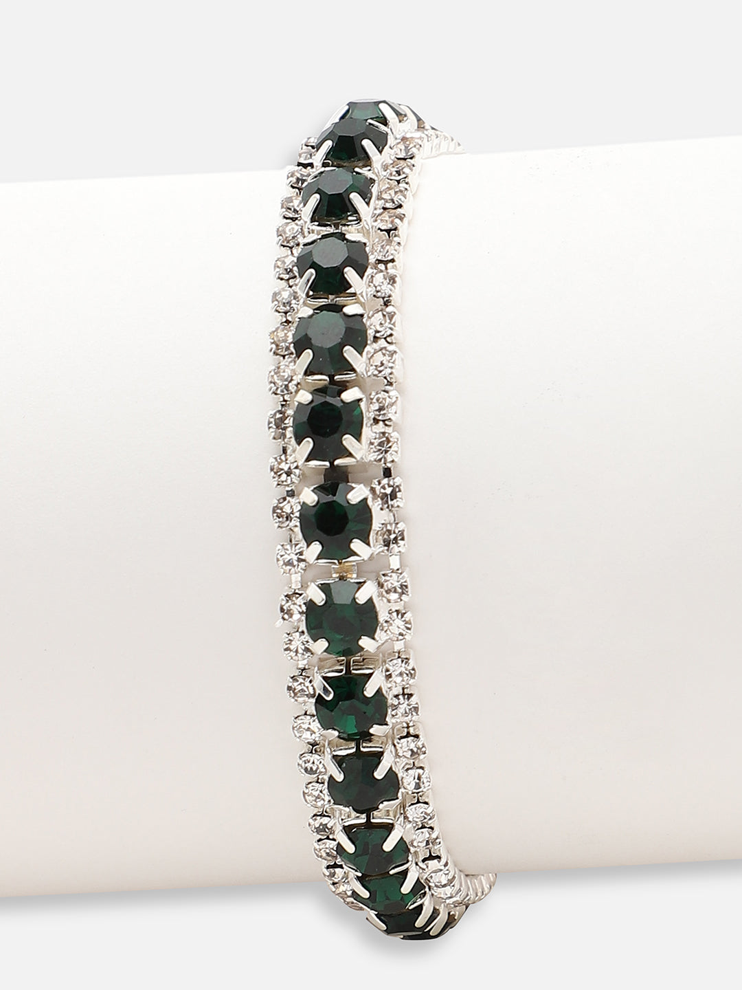SILVER PLATED PARTY DESIGNER STONE STONE BRACELET FOR WOMEN