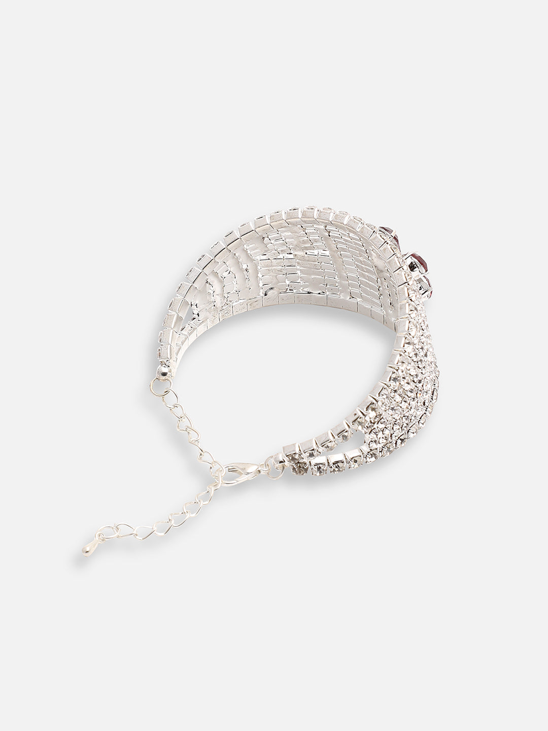 SILVER PLATED PARTY DESIGNER STONE STONE BRACELET FOR WOMEN
