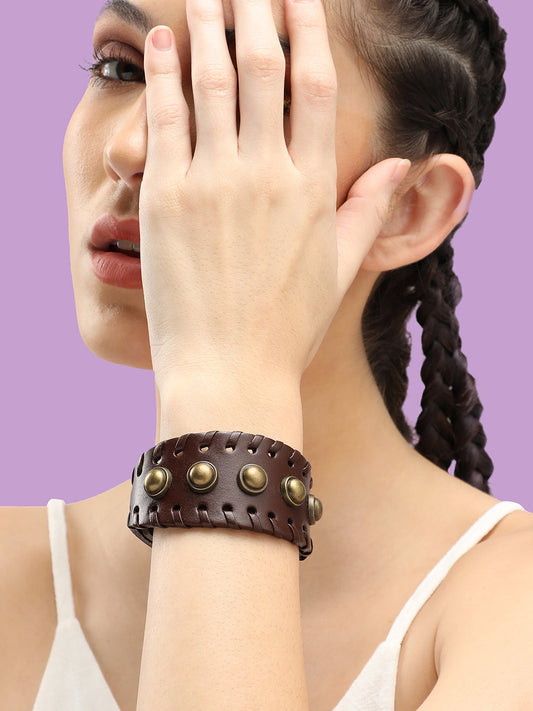 TRENDY CASUAL PU LEATHER DESIGNER BRACELET FOR WOMEN