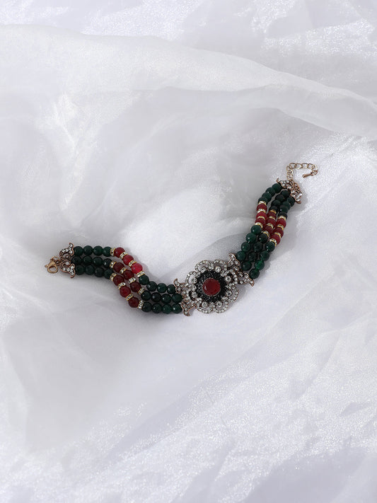 GOLD PLATED DESIGNER STONE BRACELET