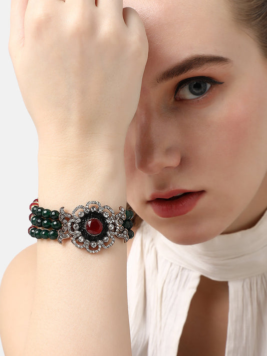 GOLD PLATED DESIGNER STONE BRACELET