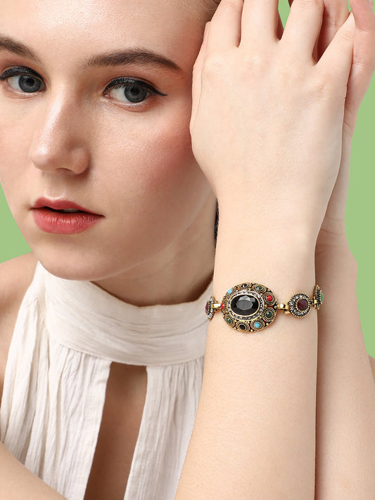 GOLD PLATED DESIGNER STONE BRACELET