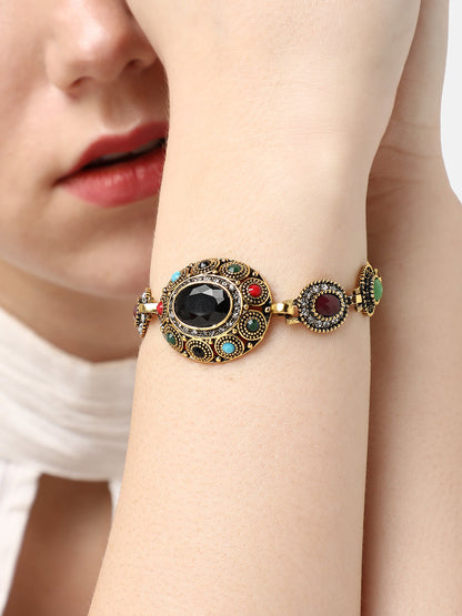 GOLD PLATED DESIGNER STONE BRACELET