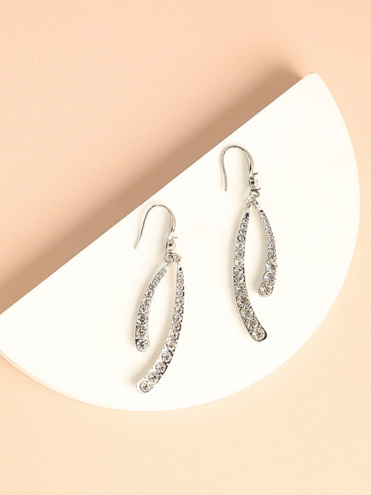 Silver Plated Designer Stone Party Drop Earring
