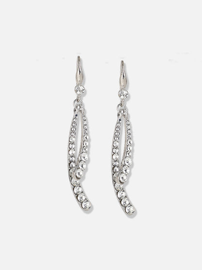 Silver Plated Designer Stone Party Drop Earring