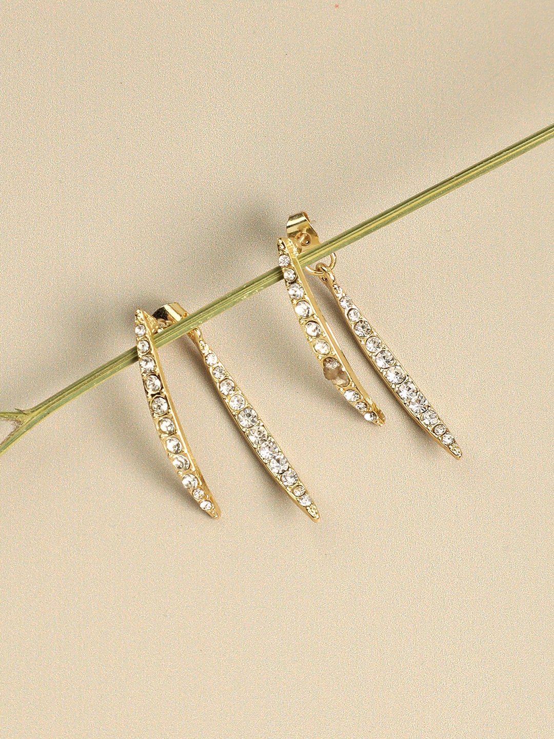 Gold Plated Designer Stone Casual Drop Earring