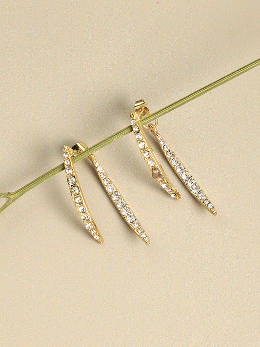 Gold Plated Designer Stone Casual Drop Earring