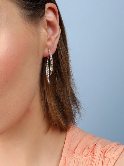 Gold Plated Designer Stone Casual Drop Earring