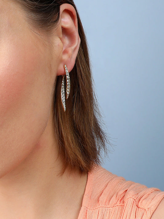 Gold Plated Designer Stone Casual Drop Earring