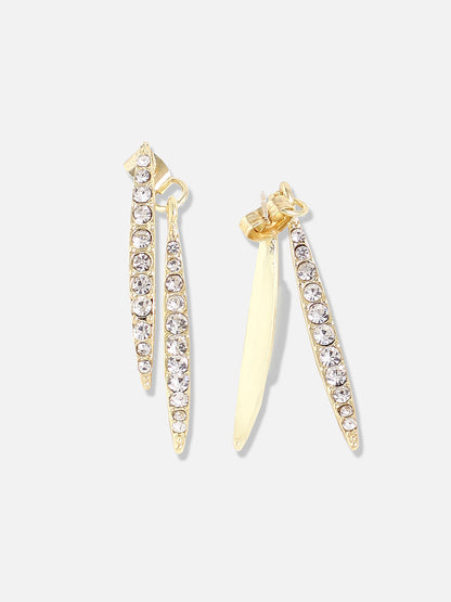 Gold Plated Designer Stone Casual Drop Earring